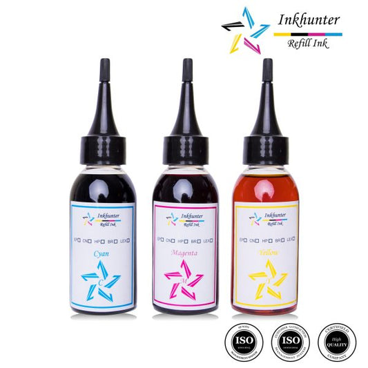 inkhunter 3x100ml Refill Ink Compatible for Brother LC900 Colour (CMY) Cartridges