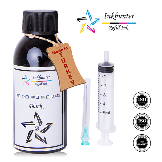 inkhunter 1x100ml ink Refill Set Compatible for Epson 502, 502XL, 503, 503XL Cartridges, Black