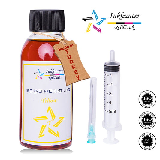 inkhunter 1x100ml ink Refill Set Compatible for Canon PGI-2500Y, PGI-2500XLY   Colour Cartridges, Yellow