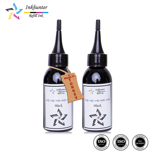 inkhunter 2x100ml Refill Ink Compatible for Brother LC3211, LC3213 Cartridges, Black