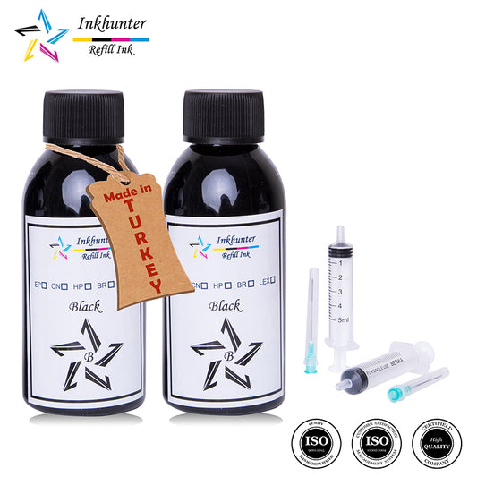 inkhunter 2x100ml ink Refill Set Compatible for Brother BT6000 Black DCP-T300, DCP-T500W, DCP-T700W, MFC-T800W Printers