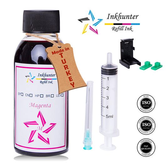 inkhunter 1x100ml ink Refill Kit Compatible for Canon CL-38, CL-41, CL-51  Colour Cartridges, Magenta