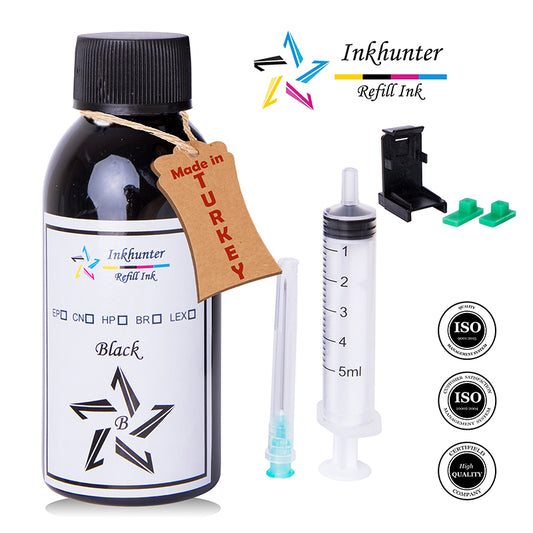 inkhunter 1x100ml ink Refill Kit Compatible for Canon PG-37, PG-40, PG-50 Black Cartridges