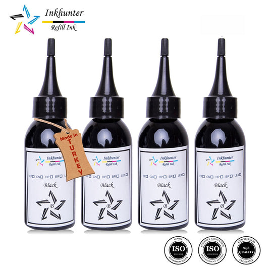 inkhunter 4x100ml Refill Ink Compatible for Brother LC1000 Cartridges, Black