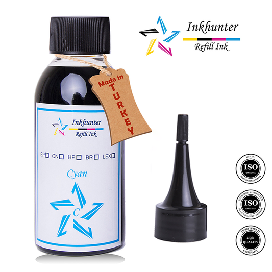 inkhunter 1x100ml Refill Ink Compatible for HP 903, HP 903XL, HP 907, HP 907XL  Colour Cartridges, Cyan