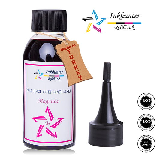 inkhunter 1x100ml Refill Ink Compatible for HP 28, HP 28XL  Colour Cartridges, Magenta